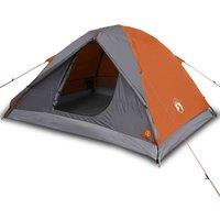 Berkfield Home Camping Tent Dome 3-Person Orange Waterproof