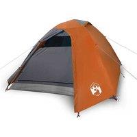Berkfield Home Camping Tent Dome 3-Person Orange Waterproof