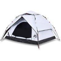 Berkfield Home Camping Tent Dome 3-Person White Blackout Fabric Quick Release