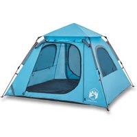 Berkfield Home Camping Tent Dome 4-Person Blue Quick Release