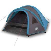 Berkfield Home Camping Tent Dome 4-Person Blue Waterproof