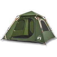 Berkfield Home Camping Tent Dome 4-Person Green Quick Release