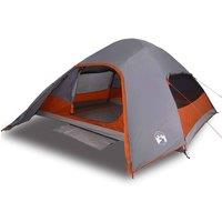 Berkfield Home Camping Tent Dome 4-Person Grey Waterproof