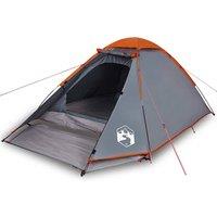 Berkfield Home Camping Tent Dome 4-Person Grey & Orange Waterproof