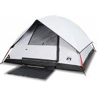 Berkfield Home Camping Tent Dome 4-Person White Blackout Fabric Waterproof