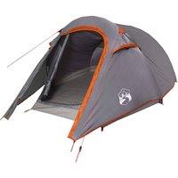 Berkfield Home Camping Tent Tunnel 2-Person Grey & Orange Waterproof