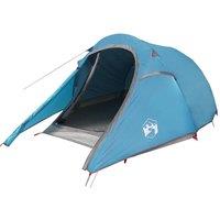 Berkfield Home Camping Tent Tunnel 3-Person Blue Waterproof