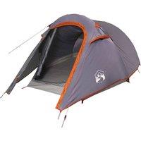 Berkfield Home Camping Tent Tunnel 3-Person Grey & Orange Waterproof