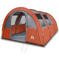 Berkfield Home Camping Tent Tunnel 4-Person Grey & Orange Waterproof