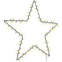 Berkfield Home Christmas Lights Star Silhouette 115 LEDs Warm White in Black