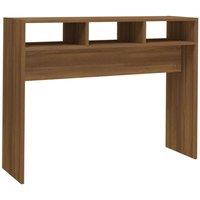 Berkfield Home Console Table Brown Oak 105x30x80 cm Engineered Wood | Size: 105 x 30 x 80 cm