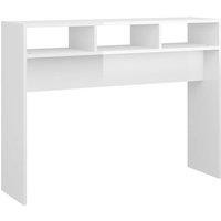 Berkfield Home Console Table High Gloss White 105x30x80 cm Engineered Wood | Size: 105 x 30 x 80 cm