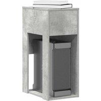 Berkfield Home Computer Tower Stand with Drawer Concrete Grey 30x44x74 cm | Size: 30 x 44 x 74 cm