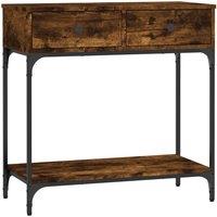 Berkfield Home Console Table Smoked Oak 75x34.5x75 cm Engineered Wood in Brown