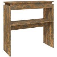 Berkfield Home Console Table Smoked Oak 80x30x80 cm Engineered Wood in Brown | Size: 80 x 30 x 80 cm