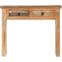 Berkfield Home Console Table 90.5x30x75cm Solid Acacia Wood & Reclaimed Wood in Brown | Size: 90.5x30x75 cm