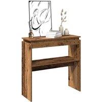 Berkfield Home Console Table Old Wood 80x30x102 cm Engineered Wood in Brown | Size: 80 x 30 x 102 cm