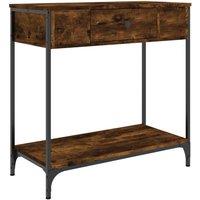 Berkfield Home Console Table Smoked Oak 75x34.5x75 cm Engineered Wood in Brown