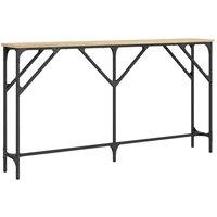 Berkfield Home Console Table Sonoma Oak 140x23x75 cm Engineered Wood in Light Oak | Size: 140 x 23 x 75 cm