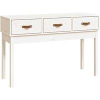 Berkfield Home Console Table White 114x40x75 cm Solid Wood Pine | Size: 114 x 40 x 75 cm