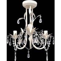 Berkfield Home Crystal Pendant Ceiling Lamp Chandelier Elegant White