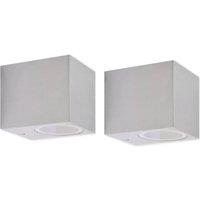 Berkfield Home Cube Outdoor Wall Lights 2 pcs in Silver