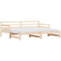 Berkfield Home Daybed with Trundle 90x200 cm Solid Wood Pine in Light Tan