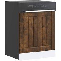 Berkfield Home Dishwasher Panel Lucca Smoked Oak Engineered Wood in Brown
