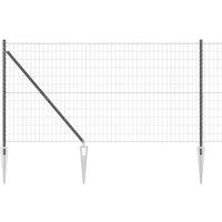 Berkfield Home Euro Fence with 7 Spike Posts 1.4x10 m Galvanised Steel Grey