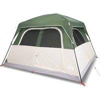 Berkfield Home Family Tent Cabin 6-Person Green Waterproof