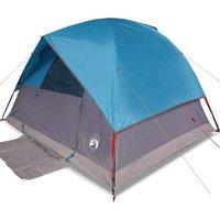 Berkfield Home Family Tent Dome 6-Person Blue Waterproof