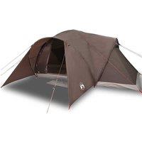 Berkfield Home Family Tent Dome 6-Person Brown Waterproof