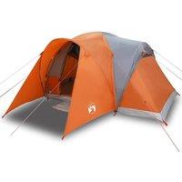 Berkfield Home Family Tent Dome 6-Person Grey & Orange Waterproof