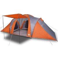 Berkfield Home Family Tent Dome 6-Person Grey & Orange Waterproof