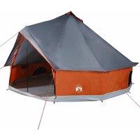Berkfield Home Family Tent Tipi 8-Person Grey & Orange Waterproof