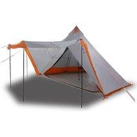 Berkfield Home Family Tent Tipi 8-Person Grey & Orange Waterproof