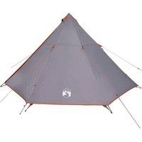 Berkfield Home Family Tent Tipi 8-Person Grey & Orange Waterproof