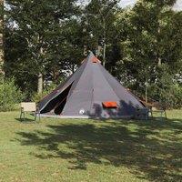 Berkfield Home Family Tent Tipi Grey & Orange 12-Person Waterproof