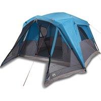 Berkfield Home Family Tent with Porch 6-Person Blue Waterproof