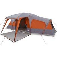 Berkfield Home Family Tent with Porch Dome 9-Person Grey & Orange Waterproof