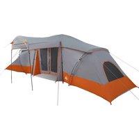 Berkfield Home Family Tent with Windows Dome Grey&Orange 6-Person Waterproof in Grey