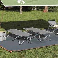 Berkfield Home Folding Camping Beds 2 pcs with Carry Bag Grey 600D Oxford Fabric