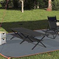 Berkfield Home Folding Sun Bed with Carry Bag Black 600D Oxford Fabric
