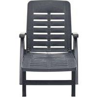 Berkfield Home Folding Sun Lounger Plastic Anthracite in Dark Grey