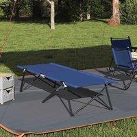 Berkfield Home Folding Sun Bed with Carry Bag Blue 600D Oxford Fabric