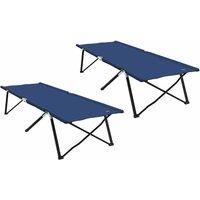 Berkfield Home Folding Sun Beds with Carry Bags 2 pcs Blue 600D Oxford Fabric