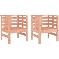 Berkfield Home Garden Chairs 2 pcs 61.5x53x71 cm Solid Wood Douglas in Light Tan