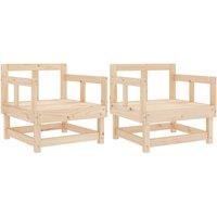 Berkfield Home Garden Chairs 2 pcs Solid Wood Pine in Light Tan