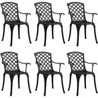 Berkfield Home Garden Chairs 6 pcs Cast Aluminium Black