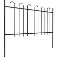 Berkfield Home Garden Fence with Hoop Top Steel 6.8x1 m Black